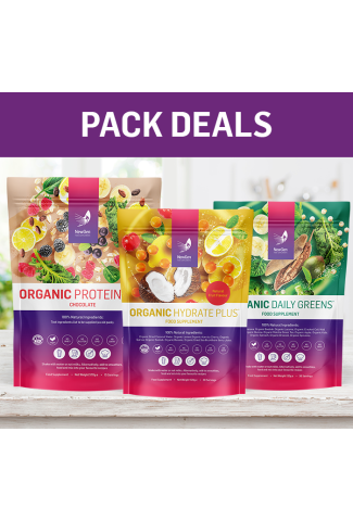 1 x Organic ProteinMax Choc, 1 x Organic Daily Greens, 1 x Organic Hydrate Plus - usual SRP £129.97 - Pack Deal!